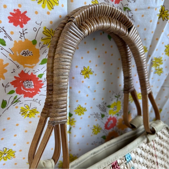 Vintage 70s Straw Wicker Woven Purse - Picture 4 of 8